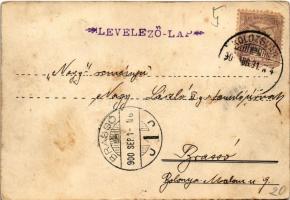 1900 Kolozsvár, Cluj; kézzel rajzolt képeslap / hand-drawn art postcard s: Berényi (EK)