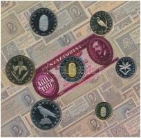 2002. 1Ft-100Ft (7xklf) + 100Ft "Kossuth" forgalmi sor szettben, belső tok ragasztása kiss...