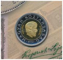 2002. 1Ft-100Ft (7xklf) + 100Ft "Kossuth" forgalmi sor szettben, belső tok ragasztása kiss...