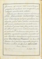 1862 A jezsuita rend által kiállított egyházi diploma Petrus Becks részére, latin nyelven, díszesese...