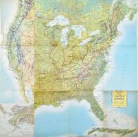 cca 1970-1980 Az Egyesült Államok térképe. Rand McNally Panoramic Map of the United States, a szélén szakadt, 87x132 cm.