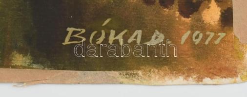 Bóka Dezső (1935-): Vízpart, 1977. Akvarell, papír, jelzett. Szélén paszpartuzás nyomaival. 35×50 cm