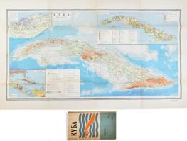 1982 Kuba térképe, 52x87 cm