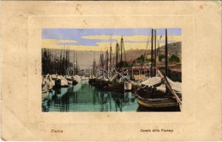 1910 Fiume, Rijeka; Canale della Fiumara / canal, boats (Rb)
