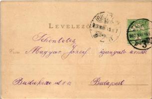 1907 Húsvéti üdvözlet. Világosság felé tartandó lap / Easter greeting art postcard. hold to light li...