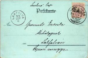 1899 (Vorläufer) Schütz Dich Gott / Art Nouveau, floral, litho greeting card (EK)