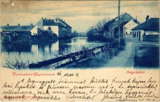 1899 (Vorläufer) Temesvár, Timisoara; Gyárváros, Bega balsor. Králicsek Béla kiadása / Bega riverside (EK)