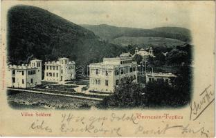 1899 (Vorläufer) Trencsénteplic, Trencianske Teplice; Villen Seldern / nyaralók. Gansel Lipót kiadása / villas (fl)