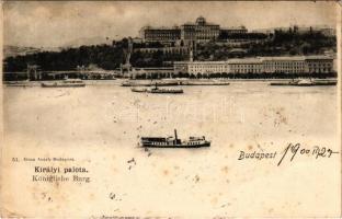 1900 Budapest I. Királyi vár, gőzhajó. Ganz Antal 51. (fl)