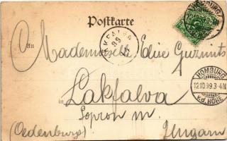 1899 (Vorläufer) Homburg, Aussicht in die Kuranlagen / spa (fl)