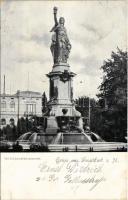 1899 (Vorläufer) Frankfurt am Main, Schützenbrunnen / fountain, monument (tiny tear)