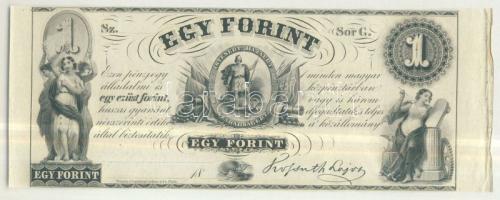 Emigrációs "Kossuth-bankó" 18.. 1Ft "Sor G." T:I