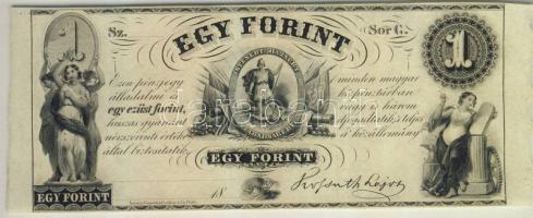 Emigrációs "Kossuth-bankó" 18.. 1Ft "Sor G." T:I