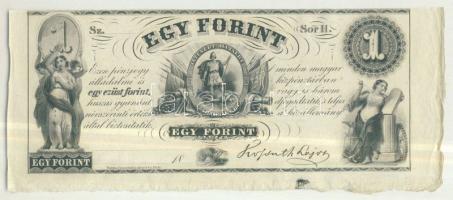 Emigrációs "Kossuth-bankó" 18.. 1Ft "Sor H." T:I ujjlenyomatos