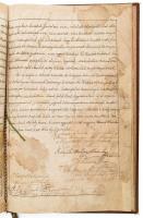 1835 Bihar vármegye bizonyságlevele a Kádár család nemessége tárgyában. Kézzel írott, 6 beírt oldal,...