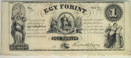 Emigrációs "Kossuth-bankó" 18.. 1Ft "Sor H." T:I ujjlenyomatos