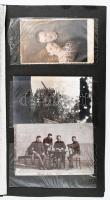 Nagyrészt I. világháborús fotóalbum. 45 db fot és képeslap berakóban