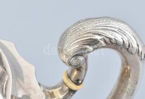 Ezüst (Ag) teáskanna, jelzett, m: 24 cm, nettó: 992g
