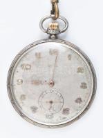 Ezüst (Ag) tokos Doxa zsebóra, jelzett, működik, jszép óralánccal, d: 50 mm