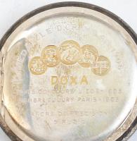 Ezüst (Ag) tokos Doxa zsebóra, jelzett, működik, jszép óralánccal, d: 50 mm