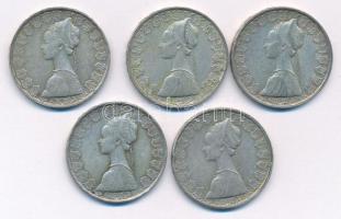 Olaszország 1960R 500L Ag "Kolumbusz hajói" (5x) T:2,2- patina, ph.
Italy 1960R 500 Lire ...
