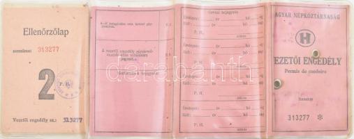 1967 Vezetői engedély, ellenőrző lap és betétlapok