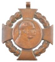 1908. Katonai Jubileumi Kereszt bronz kitüntetés mellszalag nélkül T:2- patina NMK 269