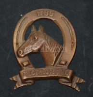 1785 Mezőhegyesiág feliratú patkóformájú bronz dísz