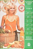 1980 ÁHT retro reklám naptár plakát, ofszet, papír, feltekerve, lapszéli apró sérülésekkel, 97x67 cm