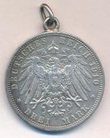 Német Államok / Poroszország 1910A 3M Ag "II. Vilmos" T:2 füllel, patina
German States / ...