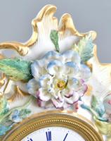 Porcelán asztali óra, mechanikus szerkezettel, nincs kipróbálva, kulcs nélkül, jelzés nélkül, lepatt...