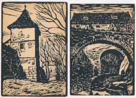 Brassó, Kronstadt, Brasov; - 5 db régi képeslap Hermann Morres linómetszeteivel. W. Hiemesch kiadása / 5 pre-1945 linocut postcards