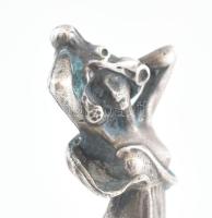 Ezüst (Ag) Szecessziós női alak, pecsétnyomó, jelzés nélkül, ismeretlen címeres vésettel, m: 8,5 cm....