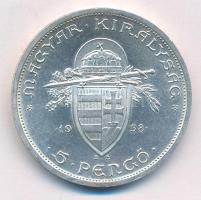 1938. 5P Ag "Szent István" T:1- 
Adamo P8.1