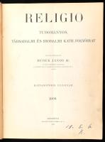 1906 Rligio, tudományos, társadalmi és irodalmi kath. folyóirat március-júliusi számai könyvbe kötve