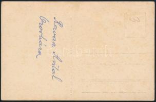 cca 1918 Orosháza, Ravasz Antal (1898-1990) katonaként, téli felszerelésben, bajonettel; fotólap, a ...