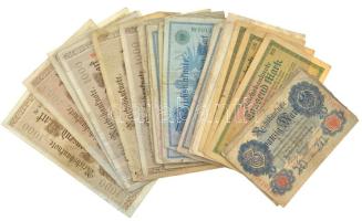 Német Birodalom 1908-1923. 50db-os vegyes bankjegytétel T:III,III- German Empire 1908-1923. 50pcs mixed banknote lot C:F,VG