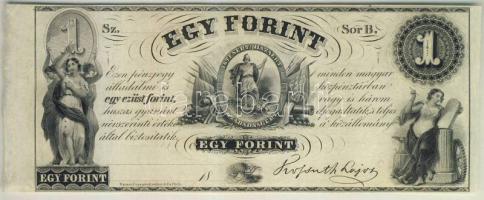 Emigrációs "Kossuth-bankó" 18.. 1Ft "Sor B." T:I