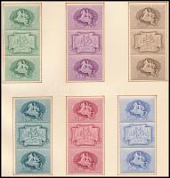 A Magyar Bélyeggyűjtők Országok Egyesülete 1919-1949 levélzáró sor 3-as csíkokban, 2 db albumlapon