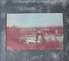 cca 1940-1950 Budapest, Erzsébet híd, 2 db színes diapozitív