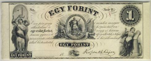 Emigrációs "Kossuth-bankó" 18.. 1Ft "Sor B." T:I