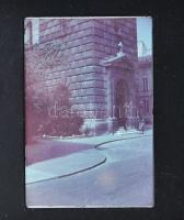 cca 1940-1950 Budapest, épületek, színes diapozitív, 2 db