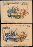 1890 Báli emlék nyomtatott címke + 2 mulatozókat ábrázoló, későbbi grafika
