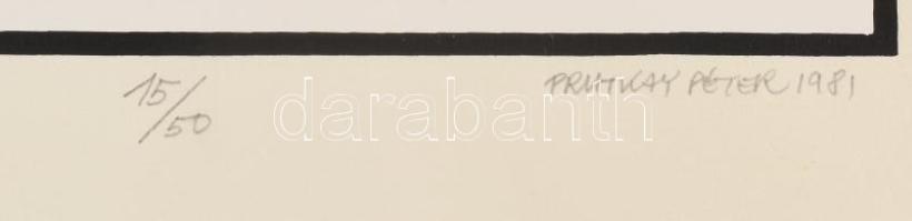 Prutkay Péter (1947-2022): Játék, 1981. Szitanyomat, papír. Jelzett. Számozott: 15/50. 22x19 cm. Lap...