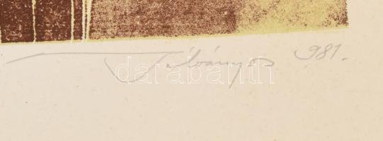 Bálványos Huba (1938-2011): Júdáspénz, 1981. Litográfia, papír. Jelzett. Számozott: 29/50. Lapszéli ...