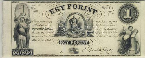 Emigrációs "Kossuth-bankó" 18.. 1Ft "Sor C." T:I