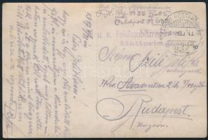 1917 Szili István tüzér, a K.u.K. Feldhaubitzeregiment 32. Batterie 5. (tábori ágyútarackos tüzérezr...