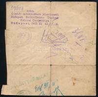 1918.XI.14. Bp., Magyar Nemzeti Hadsereg 32. gyalogezred leszerelési igazolvány Mazura Károly részér...
