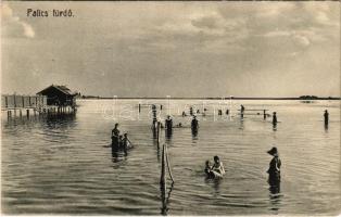 1908 Palics, Palic; Strand, fürdőzők. Erdélyi cs. és kir. udvari fényképész műterméből / beach, bathers (EK)