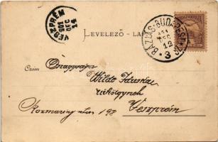 1901 Báziás, téli kikötő, MÁV vontatóhajók és háttérben kotróhajó / Winter-Hafen / towing steamships...